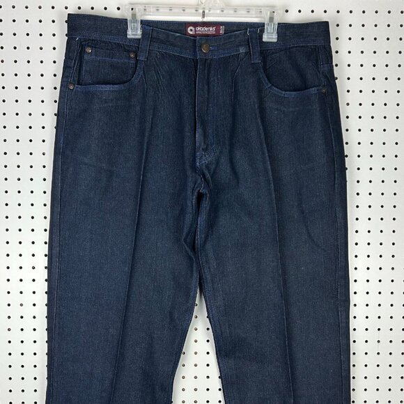 Akademiks Blue Wide Leg Denim Jeans Sz 40x30 Y2K Hip Hop Streetwear Skate‎ Baggy - Picture 4 of 7
